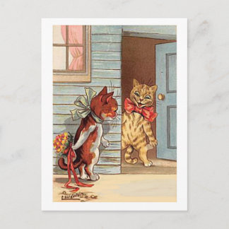 Louis Wain, Valentine Bouquet Cat,  Postkarte