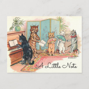Louis Wain Victorian Cats Salon Eine kleine Notiz Postkarte