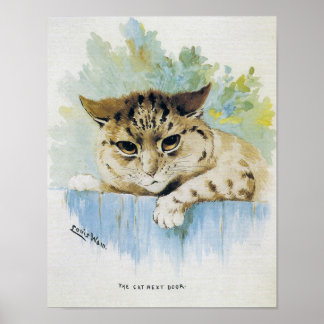 Louis Wain - Vintage-Katze-Nachbar-Illustration Poster