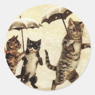 Louis Wain Vintage Katzen Aufkleber