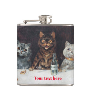 Louis Wain Vinyl ummantelte Flasche Flachmann