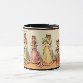 Louis Wain Wallflower Girl Cats Tasse