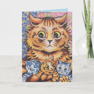 LOUIS WAIN WEIHNACHTS-KATZE KATZEN GRUßKARTE FEIERTAGSKARTE