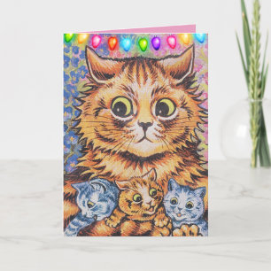 LOUIS WAIN WEIHNACHTS-KATZE KATZEN GRUßKARTEN FEIERTAGSKARTE
