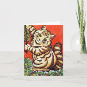 Louis Wain Weihnachtskatze personalisiert dekorier Einladung