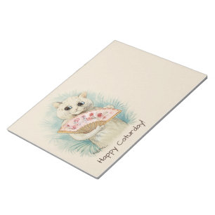 Louis Wain White cat mit einem Fan CC0038 Notizblock