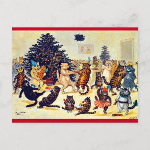 Louis Wains Katzen-Weihnachtsfeier Feiertagspostkarte
