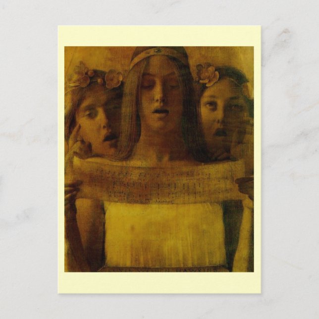 Louis Welden Hawkins, Girls Singing Music ca.1890 Postkarte (Vorderseite)