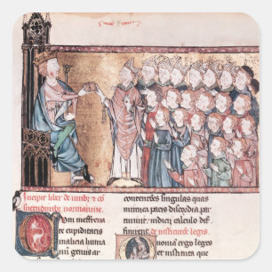 Louis X störrisch, die Charter zu gebend Quadratischer Aufkleber