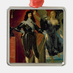 Louis XIII gekrönt durch Sieg, 1635 Silbernes Ornament