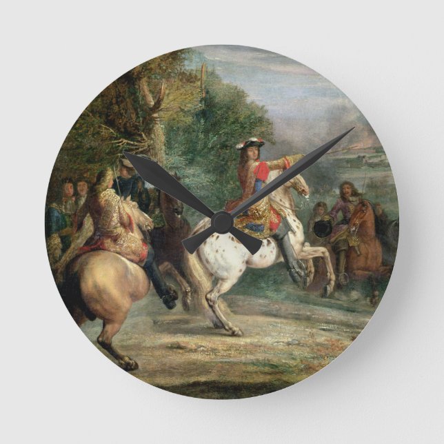 Louis XIV (1638-1715) die Belagerung eines Ci Runde Wanduhr (Vorderseite)