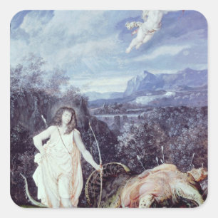 Louis XIV als Apollo, Schicht von Python Quadratischer Aufkleber