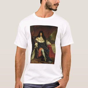 Louis XIV einen Plan des Maison Royale halten T-Shirt