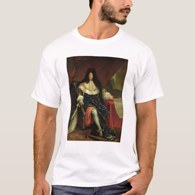 Louis XIV einen Plan des Maison Royale halten T-Shirt (Vorderseite)