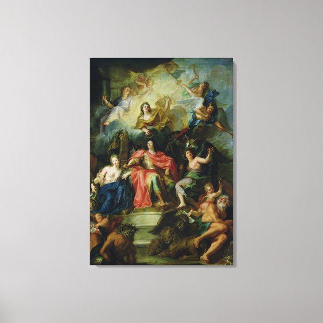 Louis XIV gekrönt von Glory, c.1686 Leinwanddruck (Vorderseite)