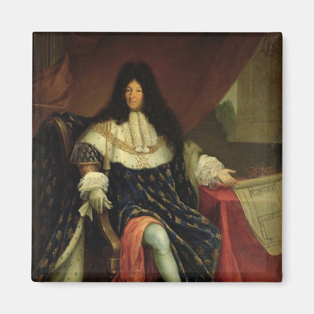 Louis XIV Holding einen Plan der Maison Royale Magnet (Vorne)