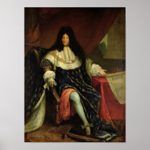 Louis XIV Holding einen Plan der Maison Royale Poster