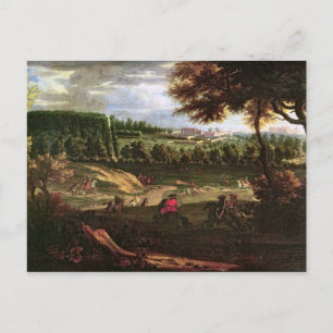 Louis XIV Hunting at Marly with a View Postkarte