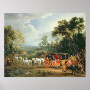 Louis XIV in seinem Staat-Coach Poster