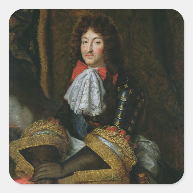 Louis XIV Quadratischer Aufkleber (Vorderseite)