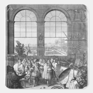 Louis XIV und sein Entourage Besuch Quadratischer Aufkleber