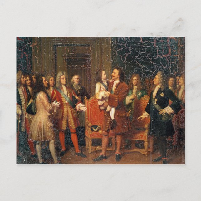 Louis XV Besuch Peter I Postkarte (Vorderseite)