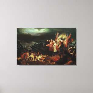 Louis XV das Feld des Kampfes besuchend Leinwanddruck