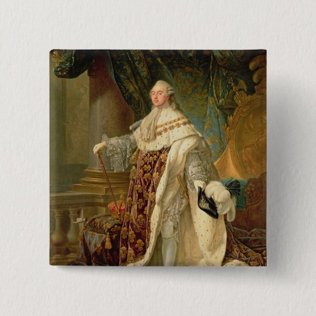 Louis XVI (1754-93) (Öl auf Leinwand) Button (Vorderseite)