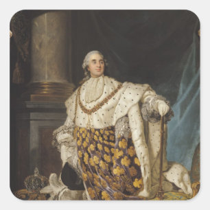 Louis XVI in Coronation Robes, nach 1774 Quadratischer Aufkleber