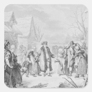 Louis XVI Verteilung von Alms Quadratischer Aufkleber
