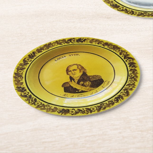 Louis XVIII Runder Pappuntersetzer (Angewinkelt)