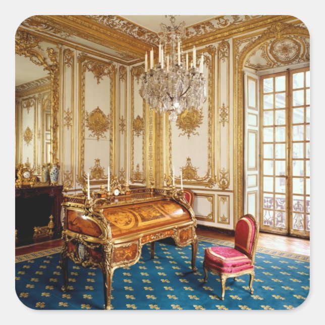 Louis XV's Private Study, 1753-60 Quadratischer Aufkleber (Vorderseite)