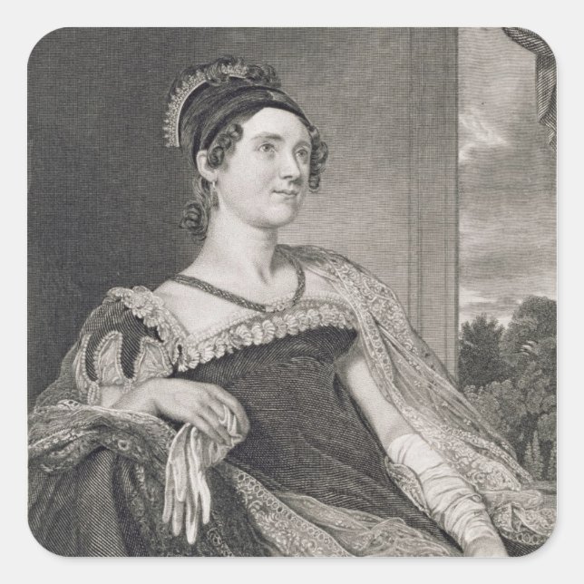 Louisa Catherine Adams (1775-1852) engraved by G.F Quadratischer Aufkleber (Vorderseite)