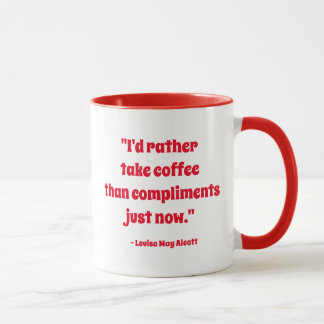 Louisa May Alcott Coffee Quote (Square Logo) Tasse