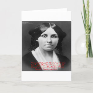 Louisa May Alcott "Money Evil" Wisdom Quote Gesche Karte