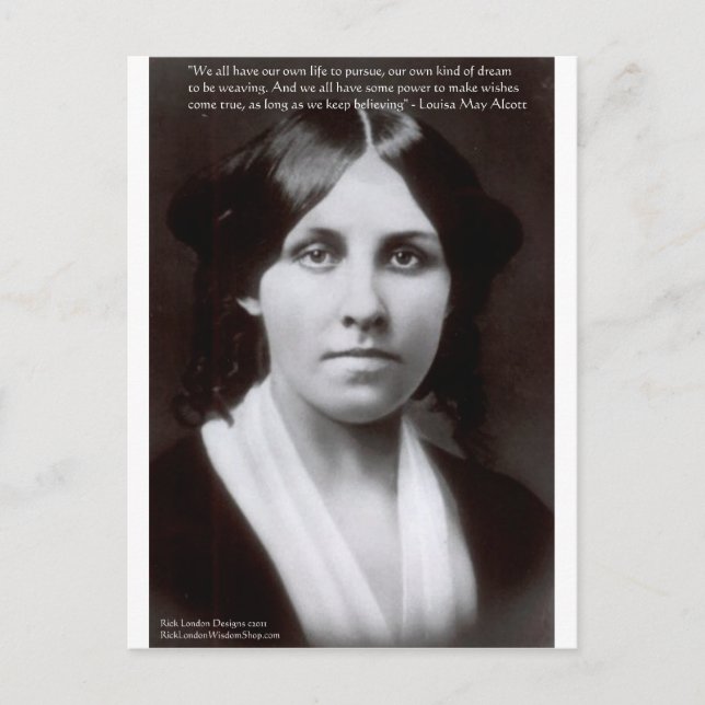 Louisa May Alcott & "Purpose/Dream" Kostenvoransch Postkarte (Vorderseite)