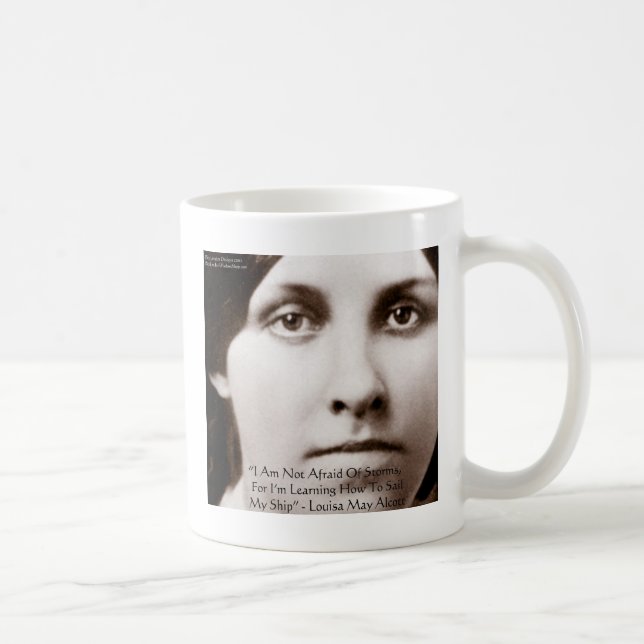 Louisa May Alcott "Segellernen" Weisheitsgeschenke Kaffeetasse (Rechts)
