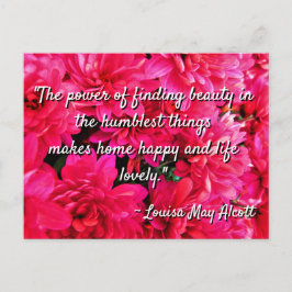 Louisa May Alcott Zitat Humble Beauty Postcard Postkarte