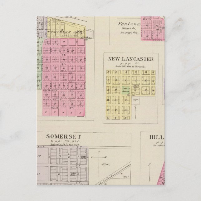 Louisburg, Somerset, Fontana, Kansas Postkarte (Vorderseite)