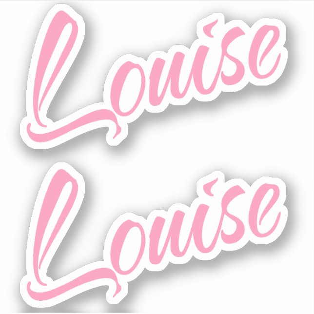 Louise Decorative Name in Pink x2 Aufkleber (Vorderseite)