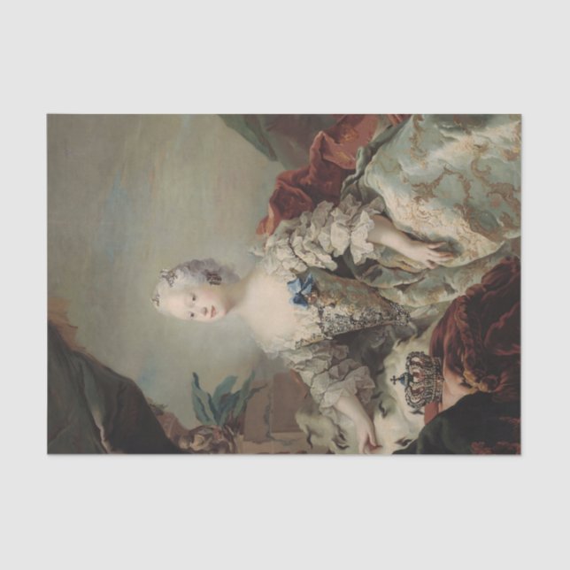 Louise, Frederik V's First Queen von Carl Pilo Seidenpapier (Vorderseite)