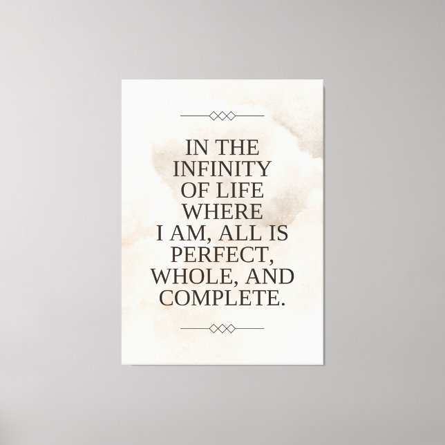 Louise Hay Quote - Alles ist perfekt Leinwanddruck (Vorderseite)