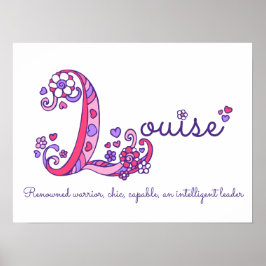 Louise Initial L doodle Herz Art Name bedeutet Poster