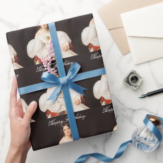 Louise Mayer weißes Kleid Alles Gute zum Geburtsta Geschenkpapier