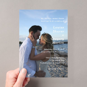 Louise Simple Foto Moderne Hochzeit Acryleinladungen