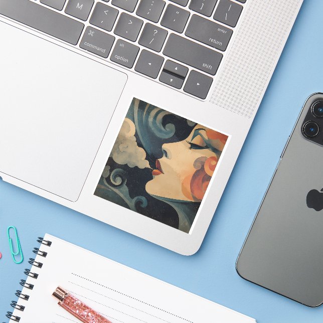 Louise sticker (Laptop mit iPhone)