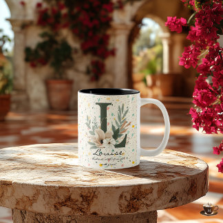 Louise's Radiant Stärke - Boho Chic Monogram Zweifarbige Tasse