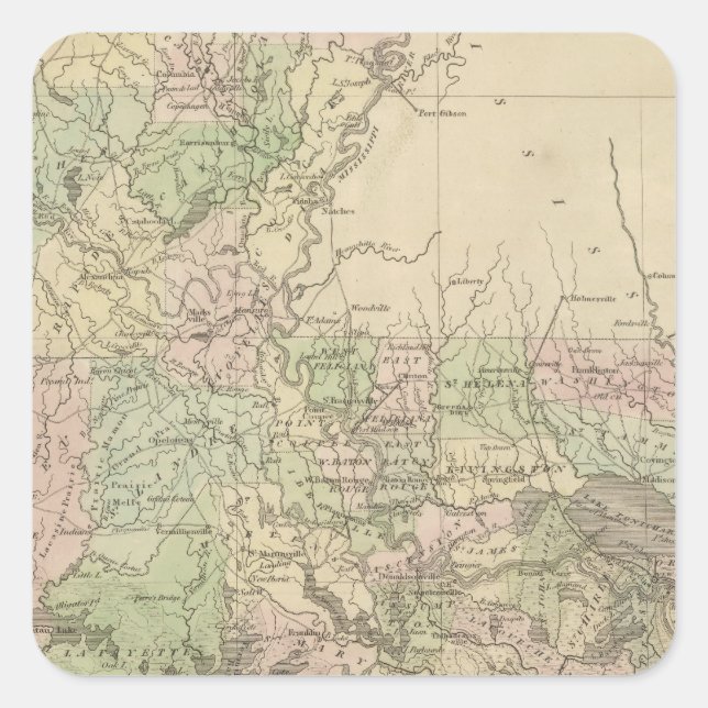 Louisiana 3 quadratischer aufkleber (Vorderseite)