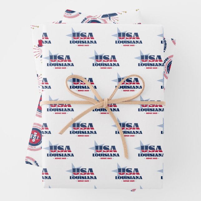 Louisiana, 50 Staaten, Liberty Bell Geschenkpapier Set (Beispiel)