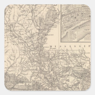 Louisiana 9 quadratischer aufkleber
